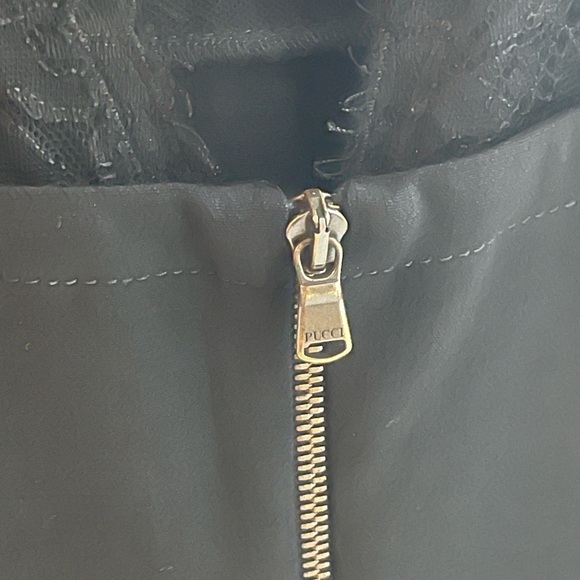 Emilio Pucci Sheath Dress Black Lace Embellishment Sleeveless Exposed Zip Back 6 - Picture 7 of 10